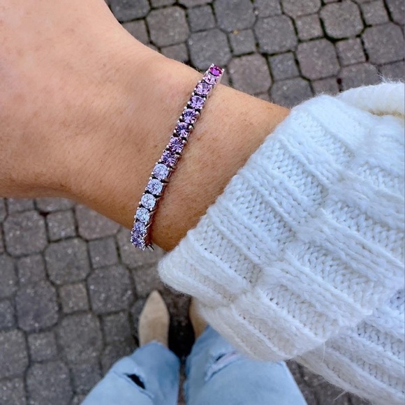 Park Lane LINDSAY Micro Impression Bracelet - Violet and Silver NWT - Picture 3 of 9